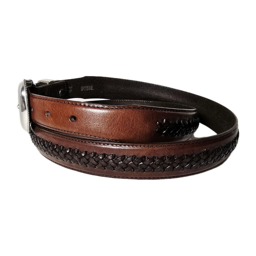 TONY LAMA MEN'S Belt Top Woven LEATHER WESTERN Style #9158L Size 44” - Picture 3 of 11